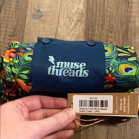 Muse Threads Skater Dress with Tropical Print - Picture 2 of 2